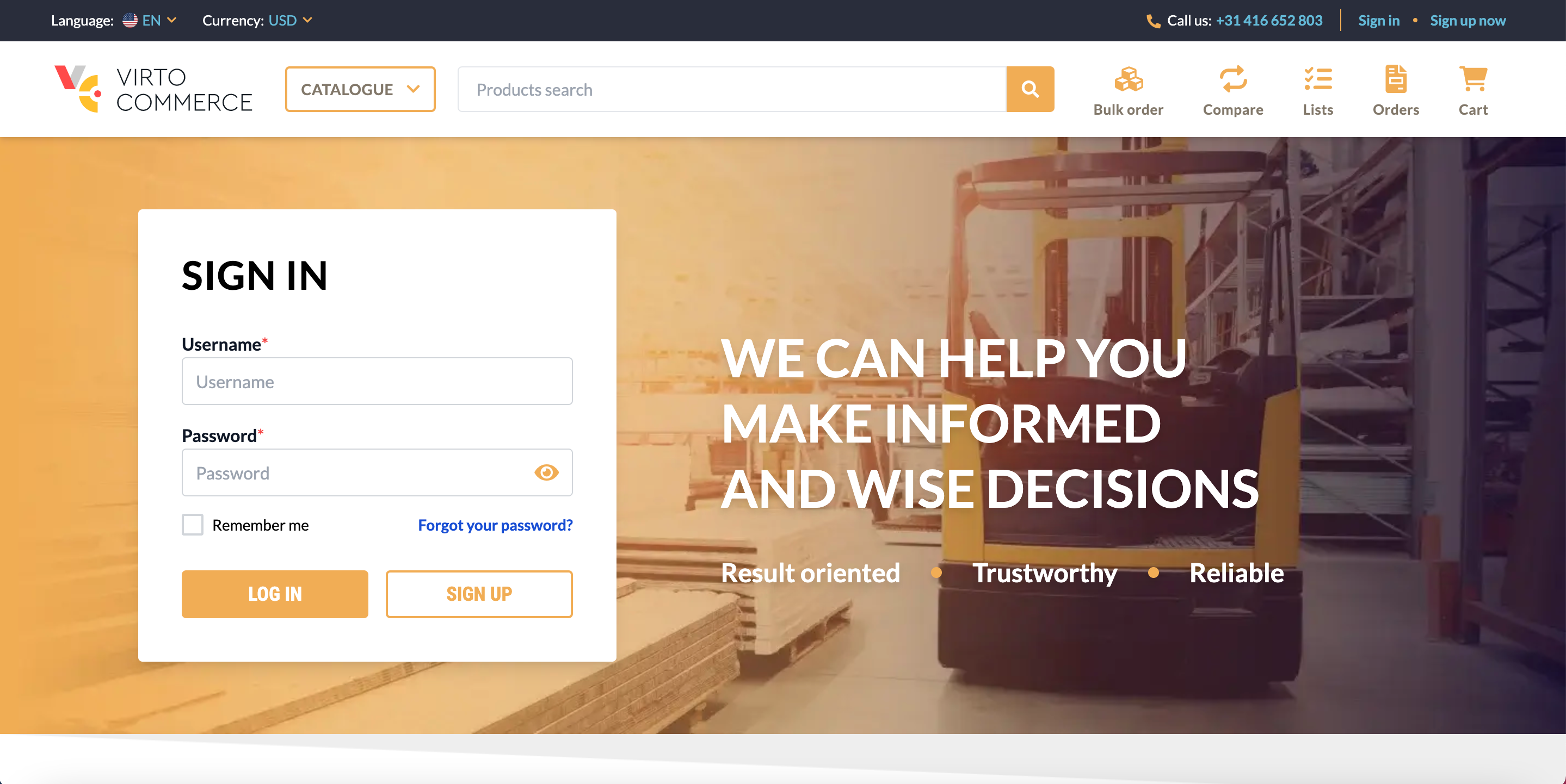 screenshot of Virto Commerce